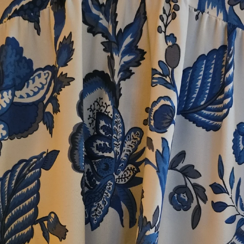 Blue and White Floral Maxi Dress - Picture 2 of 3